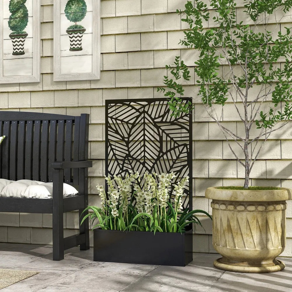 Outdoor Privacy Screen Raised Garden Bed Metal Frame