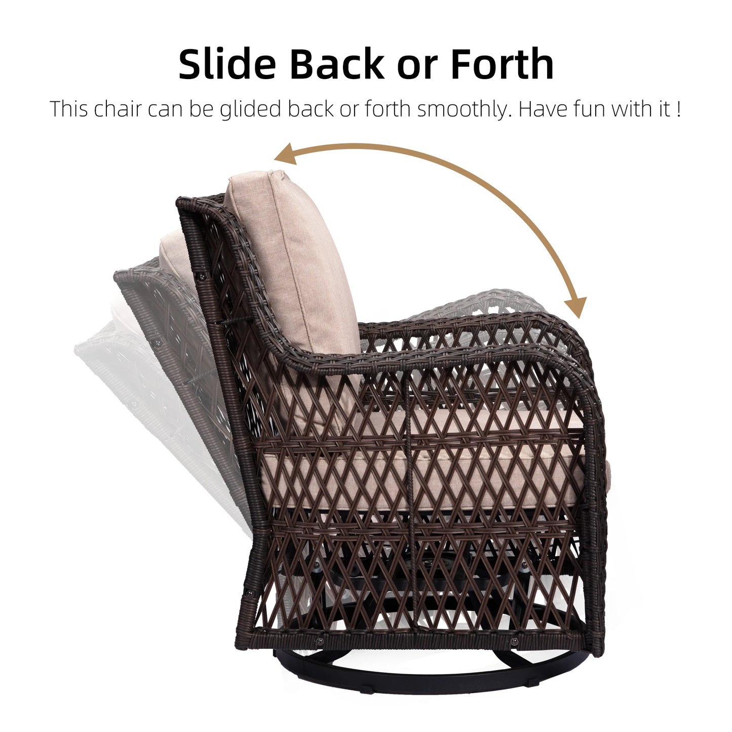 TWISTER.CK Outdoor Wicker Patio Bistro Set with Glass Top Table