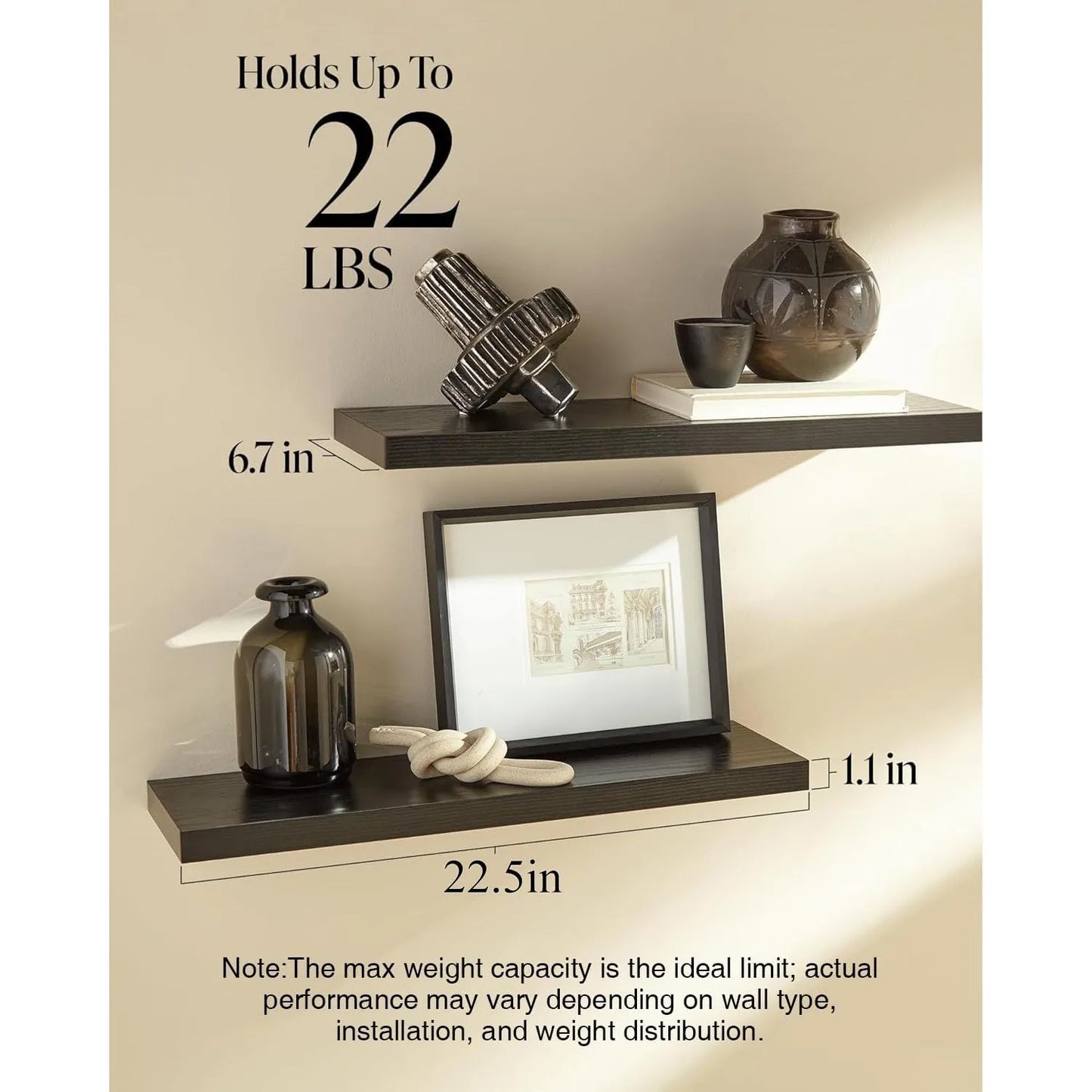 Floating Shelves Rustic Wood Wall Mounted Modern Design