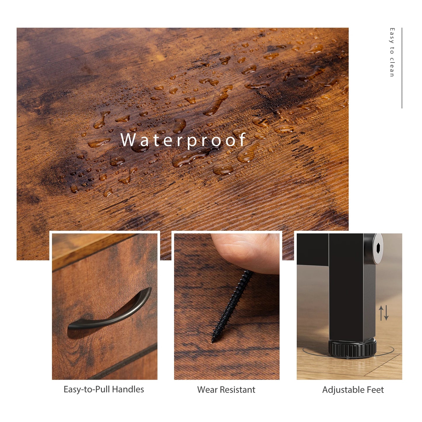 JHK Modern Fabric Drawer Dresser with Bedroom Storage