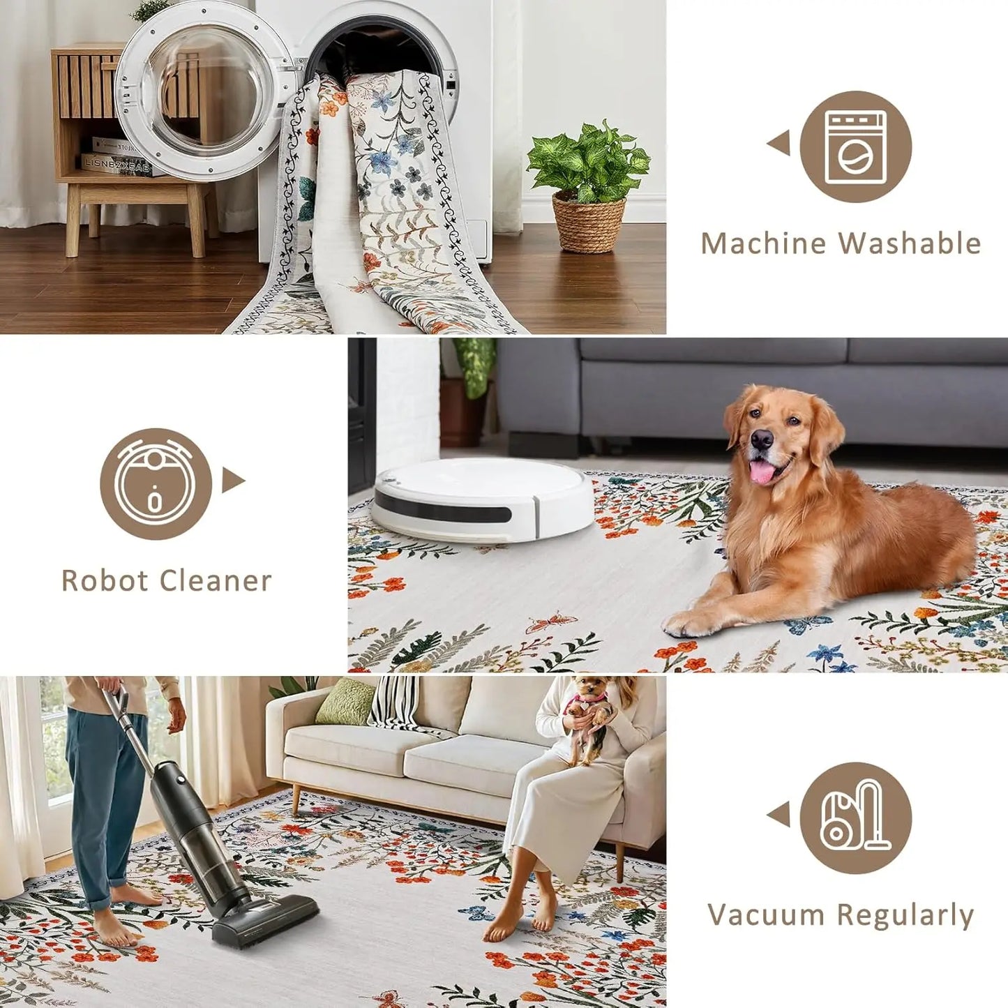 HiMISSH Area Rug Non-Slip