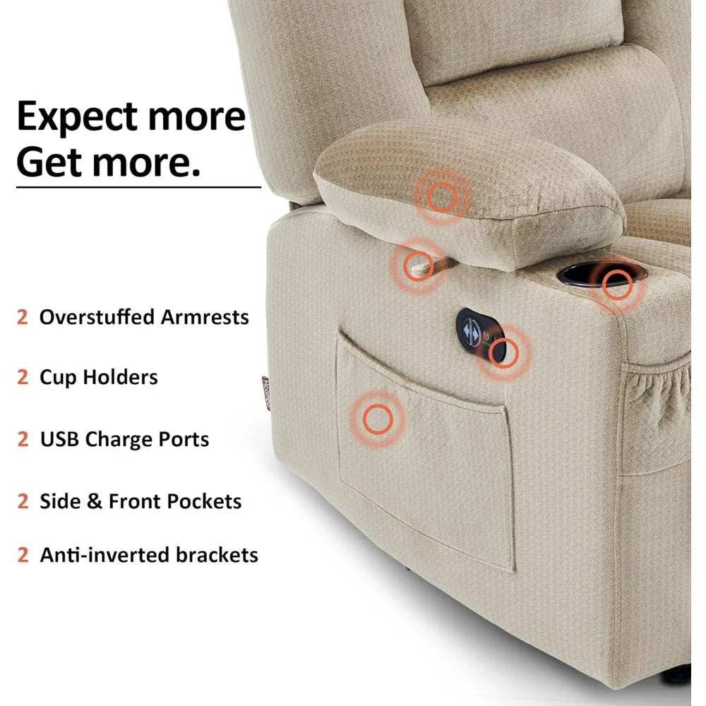 DAFIFY Power Loveseat Recliner With Heat And Vibration