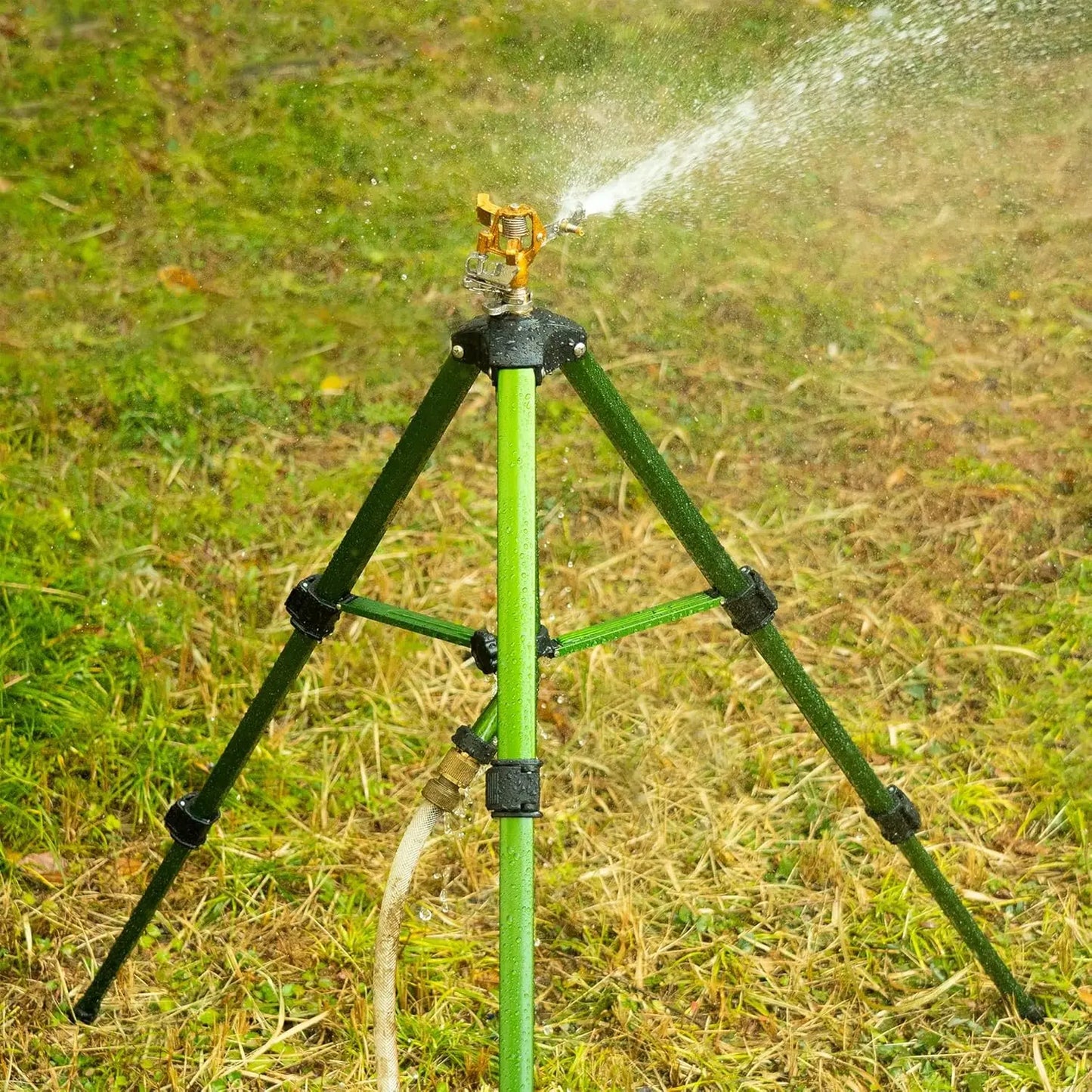 XMSJ Impact Sprinkler Tripod Base Brass Head Heavy Duty Metal