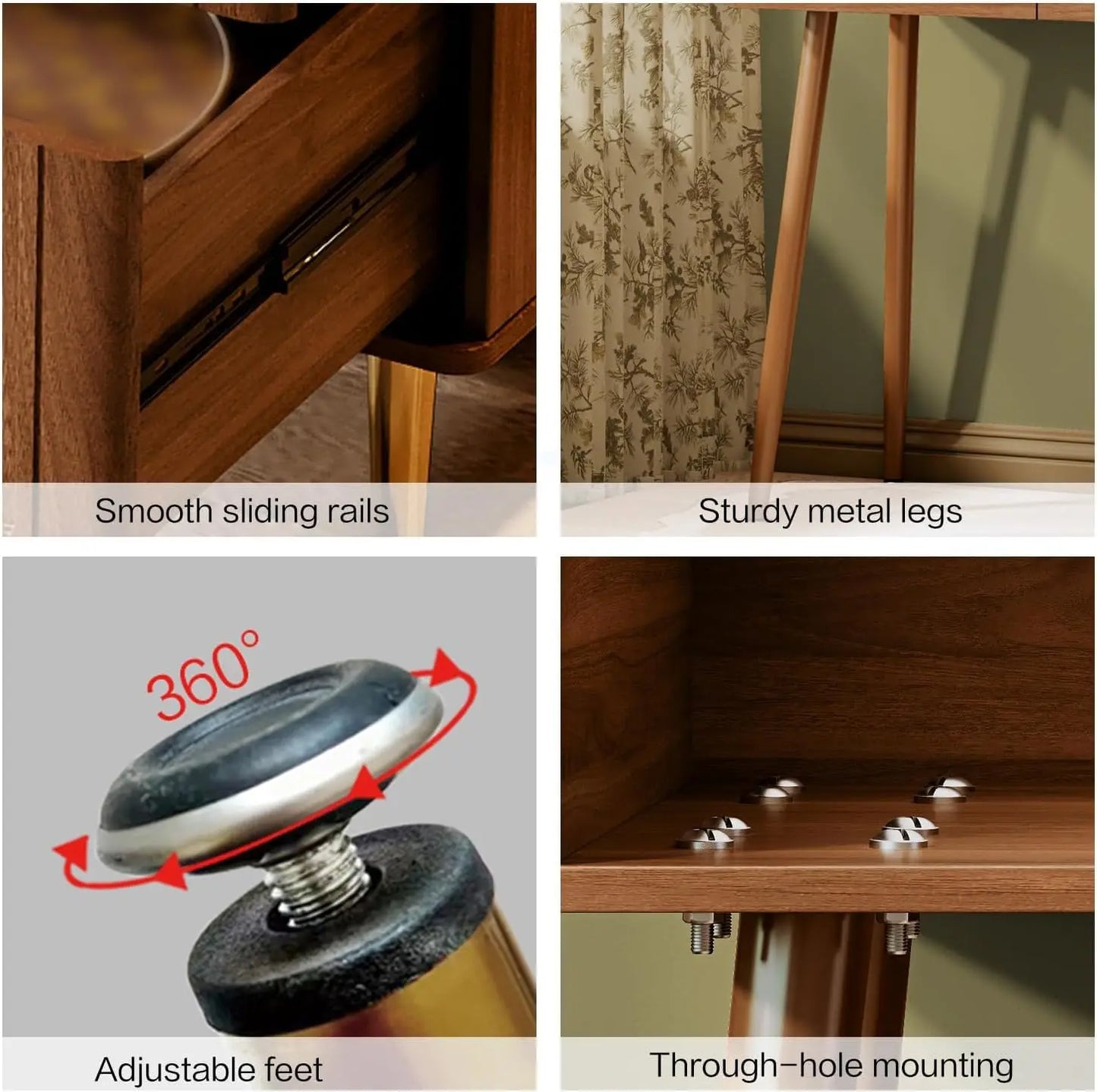 XMSJ Vanity Table With Lighted Mirror And 4 Drawers