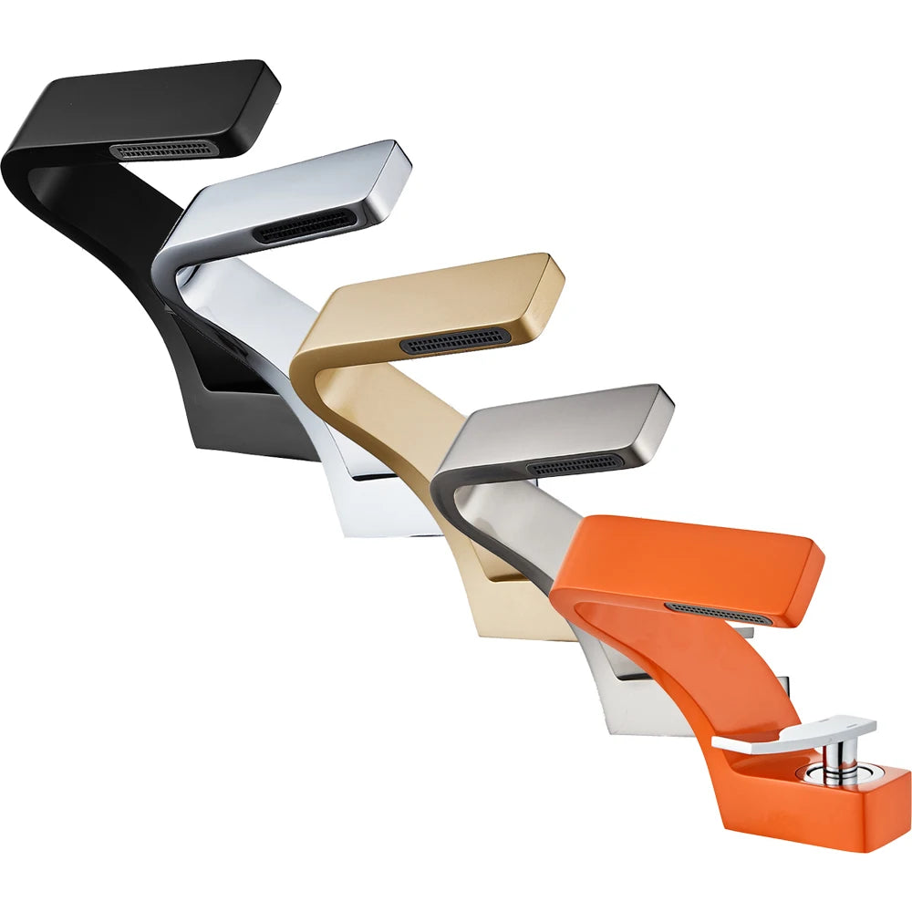 Faucet Brass Deck Mounted Basin Water Tap For Bathroom Sink