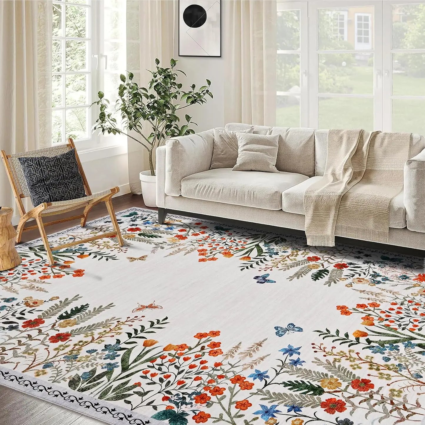 HiMISSH Area Rug Non-Slip