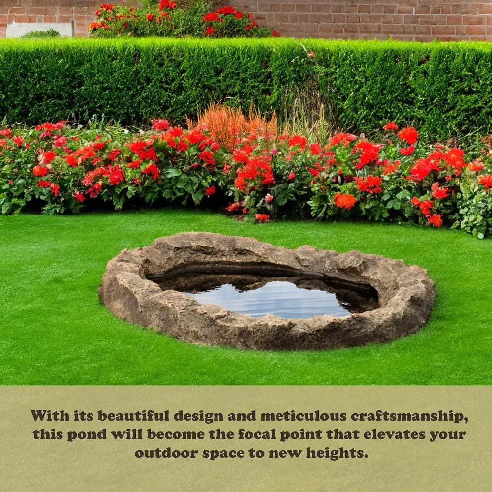 Quickway Imports Water Feature Flower-Themed Fiberglass Rock
