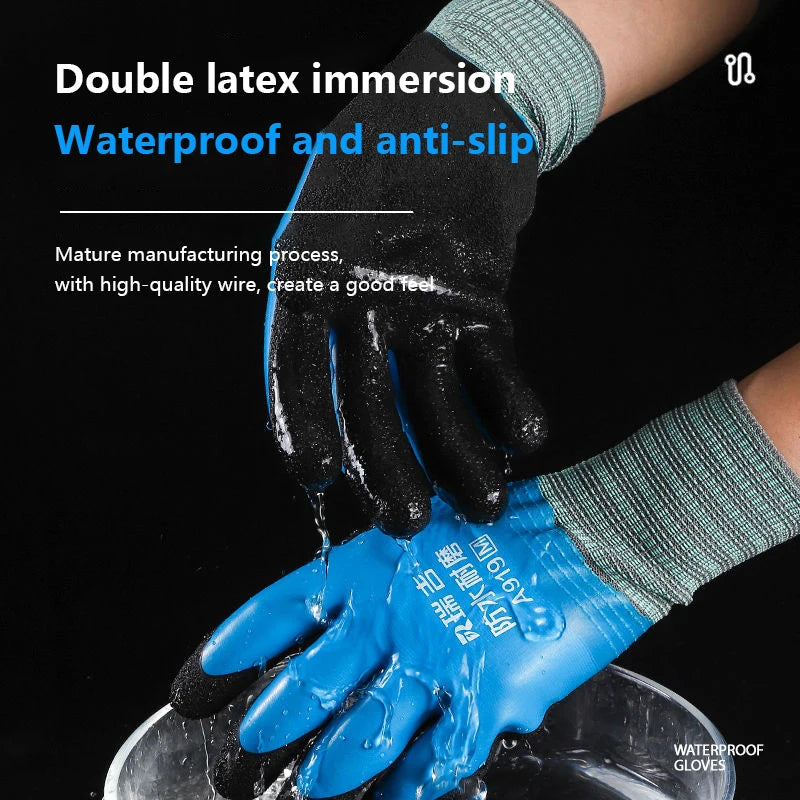 Gloves Latex Coated Nylon Gardening Cold Resistant