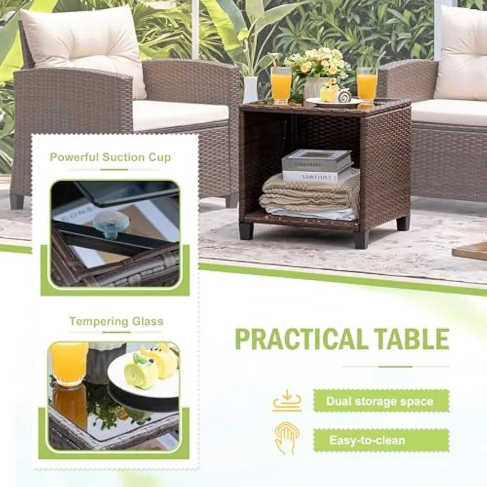Hign-concerned Patio Furniture Set With Upgraded Comfort PE Rattan