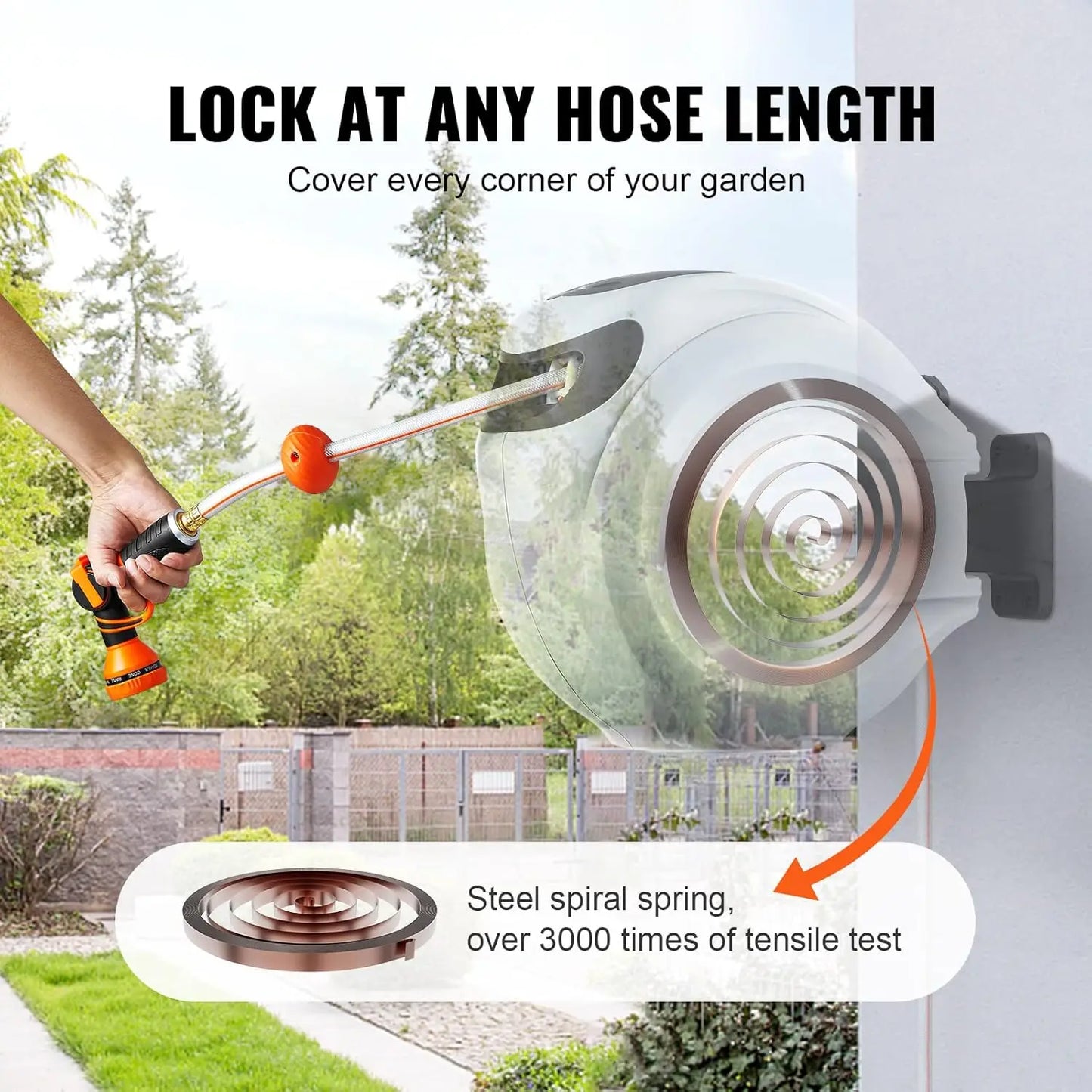 Retractable Hose Reel Automatic Rewind Garden Tool