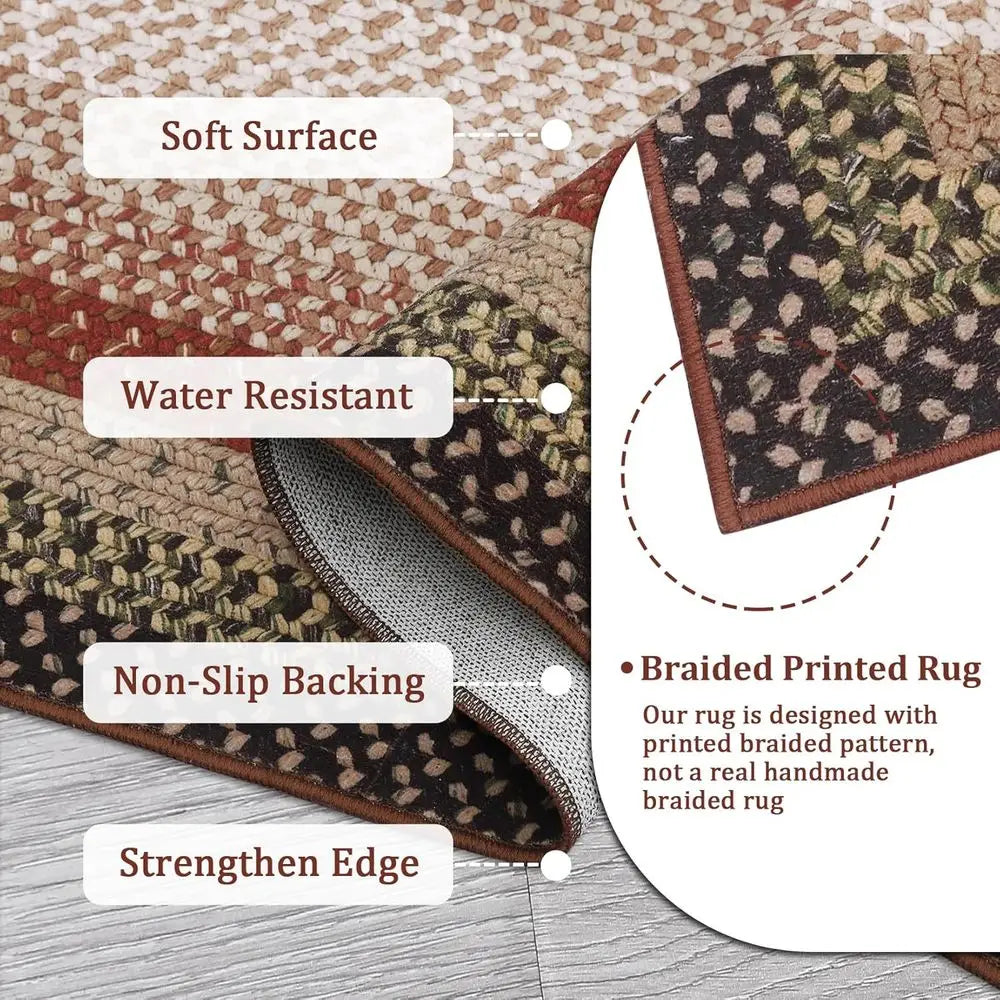 Rug Machine Washable Plaid Jacquard Living Room Decor