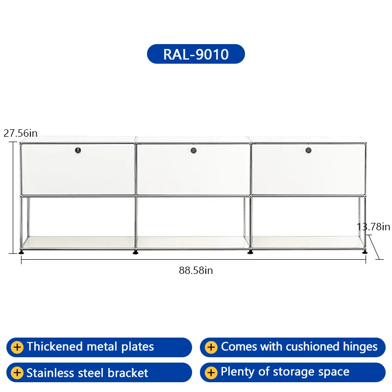 Bigcityfur TV Stand Modern Stainless Steel Storage Cabinet