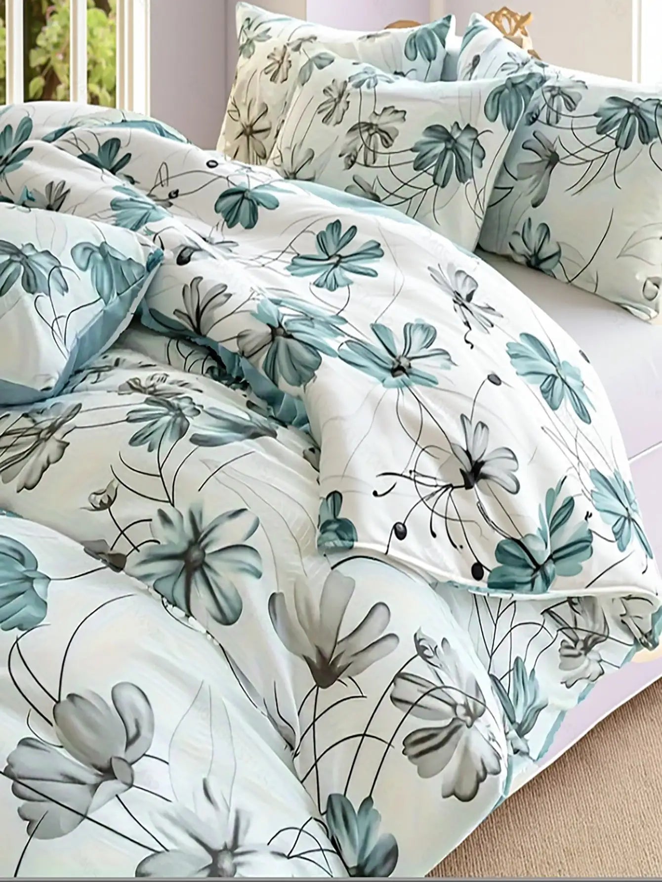 Duvet Set Floral For Dormitory And Apartment Use Home Decor