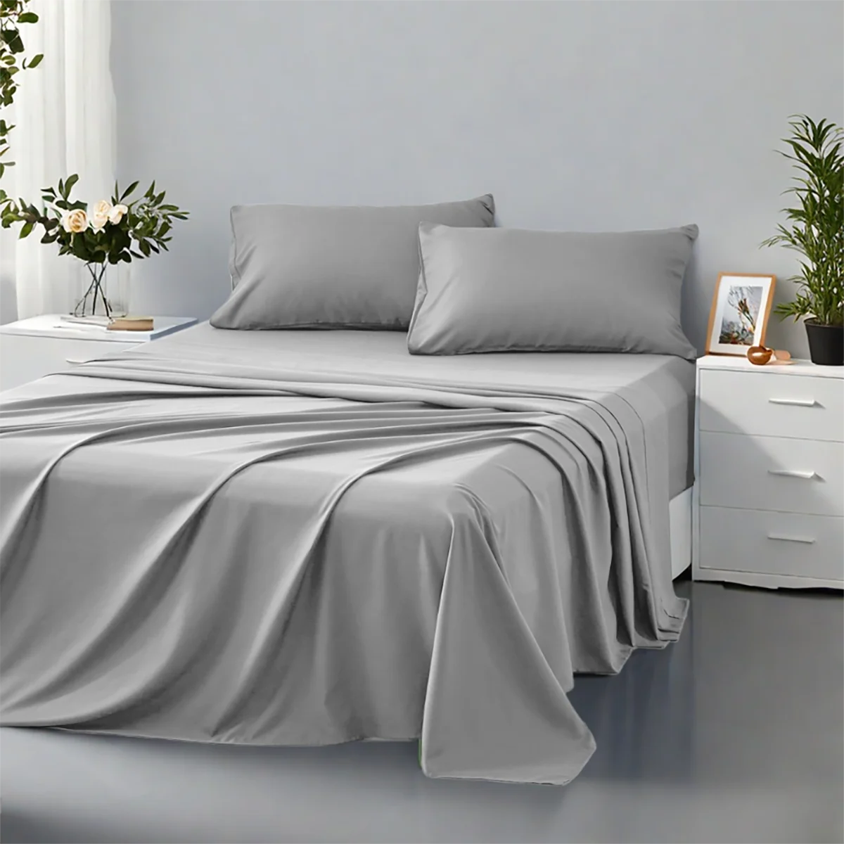 Bedding Set Microfiber Soft Solid Color for All Seasons