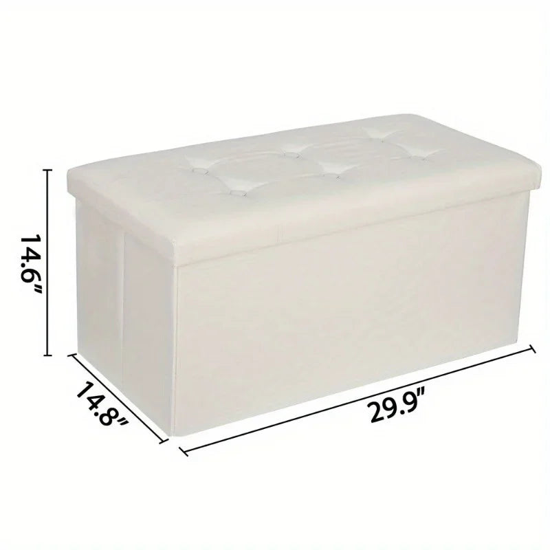 Storage Ottoman Bench Soft Upholstered Foot Rest For Living Room