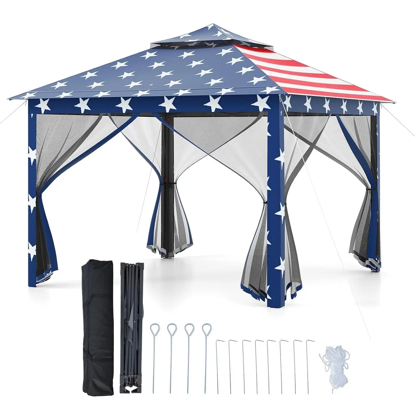 Pop Up Gazebo Portable Mesh Netting Shelter Outdoor