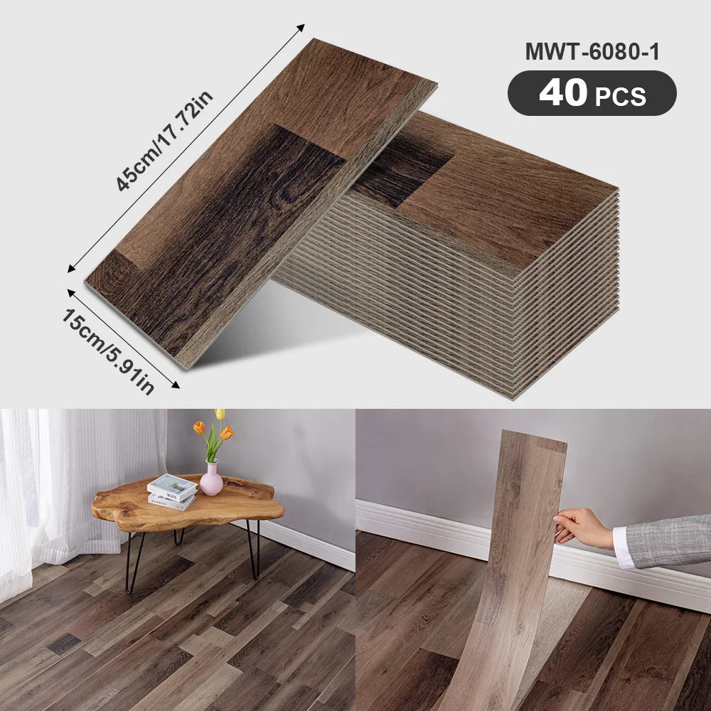 Self-Adhesive Wood Grain Strips Peel-and-Stick Wall Decals