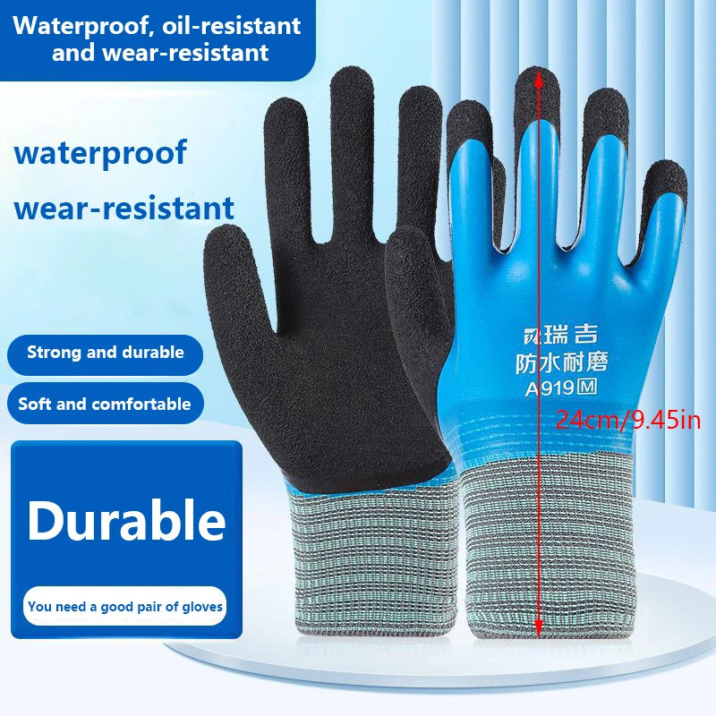 Gloves Latex Coated Nylon Gardening Cold Resistant