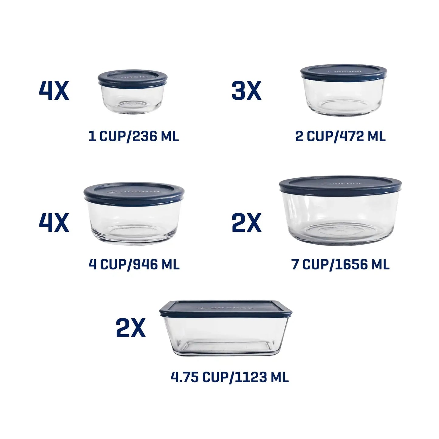 Glass Food Storage Containers 30-Piece Airtight Lids