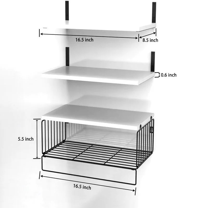 Wall Mounted Floating Shelves Triple Tier Bathroom Storage Organizer