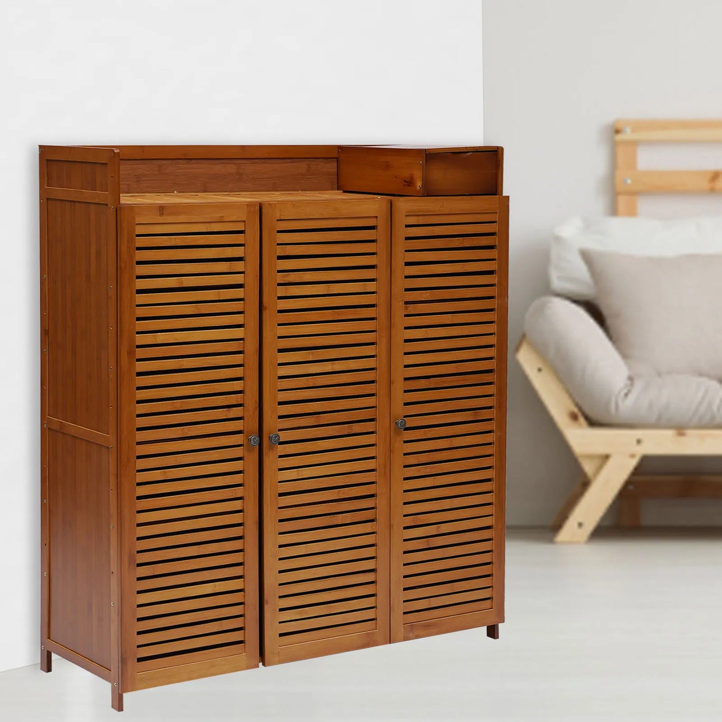 CNCEST Bamboo 7-Tier Shoe Rack Organizer