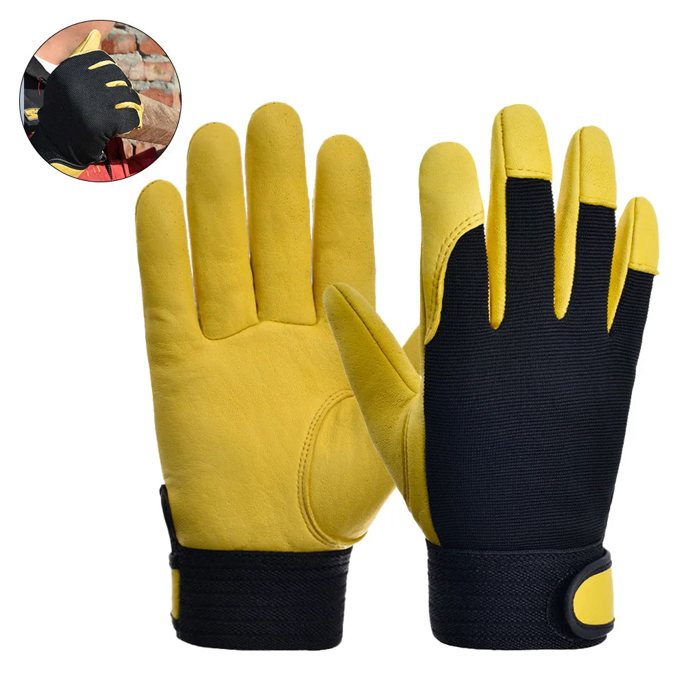Cowhide Leather Work Gloves Wear Resistant Welding