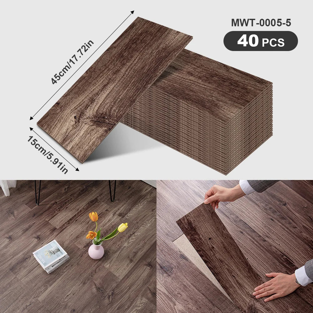 Self-Adhesive Wood Grain Strips Peel-and-Stick Wall Decals