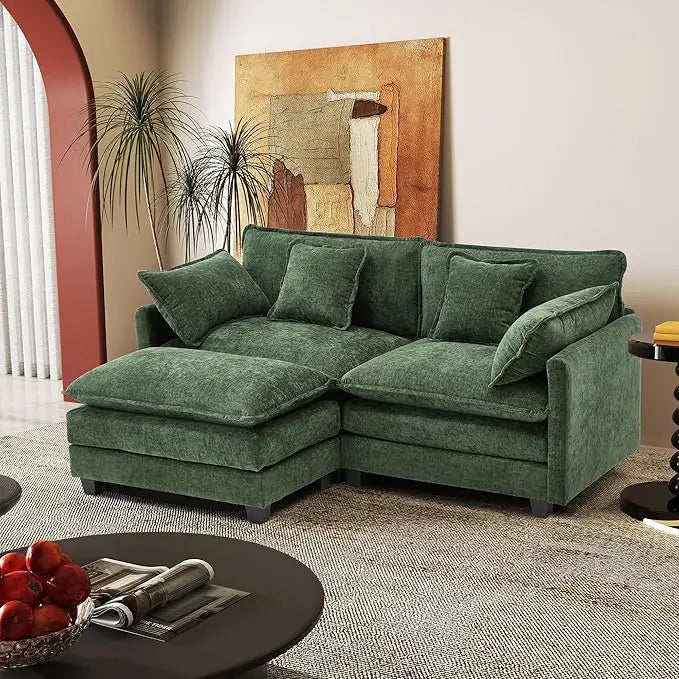 Huanzhuang Sectional Sofa Chenille Fabric Modern L Shaped