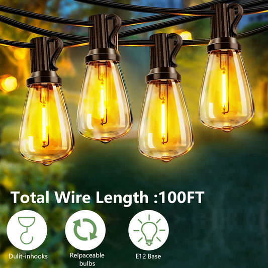 ARLGSITE Solar Outdoor String Lights IP65 Waterproof