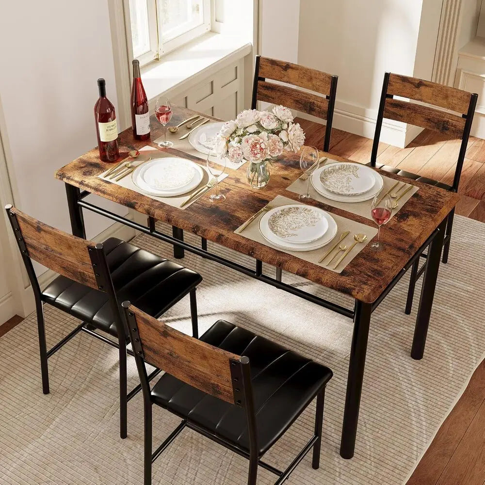 IRONCK Dining Table Set Upholstered Chairs For Dining Room