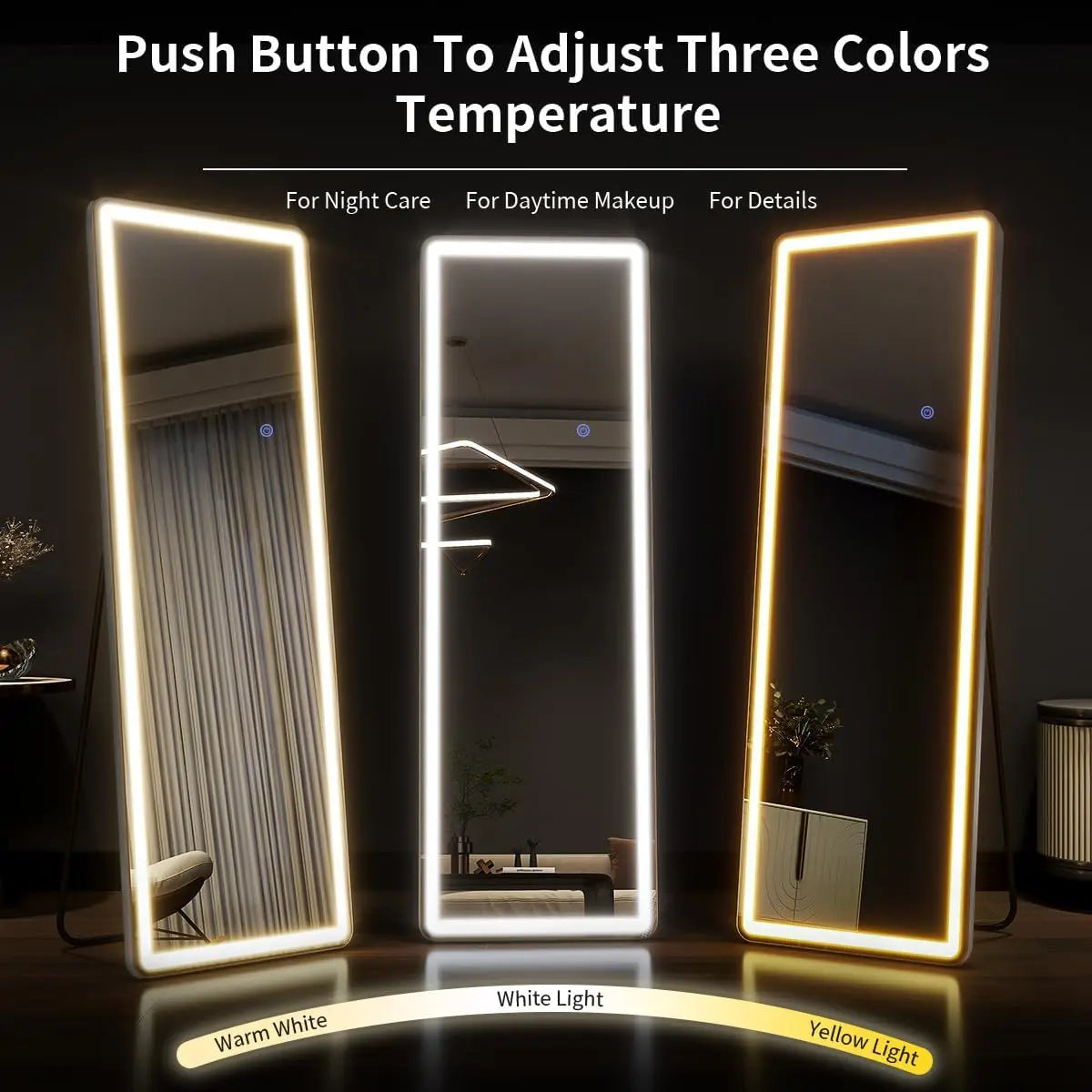 Koonmi Full Length Mirror With LED Lights And Stand