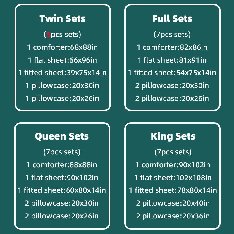 EasYum Bedding Set 7-Piece Brushed 100% Polyester Solid