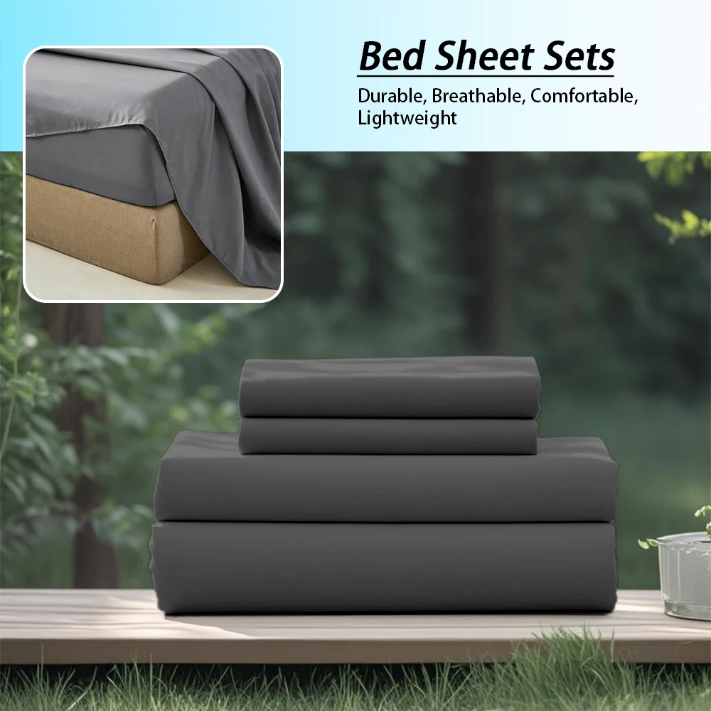 Bedding Set Microfiber Soft Solid Color for All Seasons