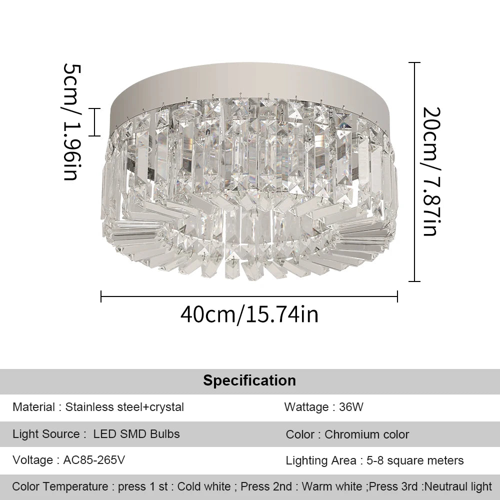 VETRULUS Crystal Ceiling Lamp Modern Luxury Fixture