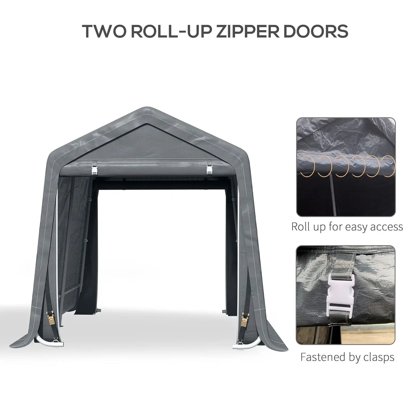 Carport With Anti-UV PE Cover For Outdoor Storage Solutions