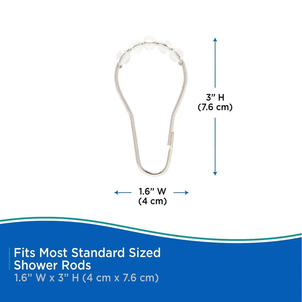 Shower Curtain PEVA Waterproof Eco-Friendly with Metal Rings