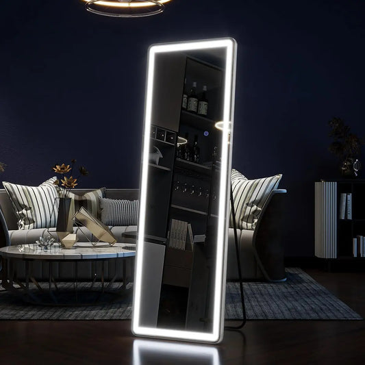 Koonmi Full Length Mirror With LED Lights And Stand