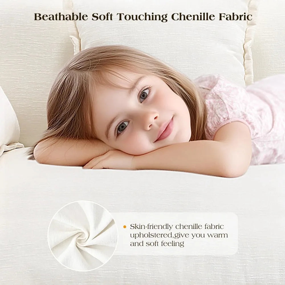 Huanzhuang Sectional Sofa Chenille Fabric Modern L Shaped