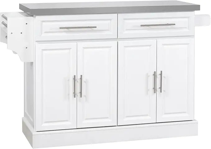 Rolling Kitchen Island Cart With Stainless Steel Top