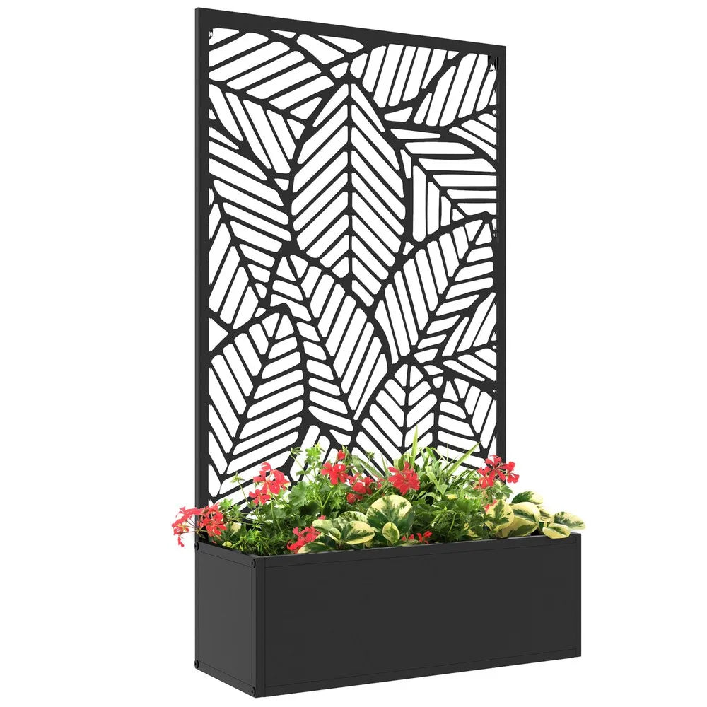 Outdoor Privacy Screen Raised Garden Bed Metal Frame