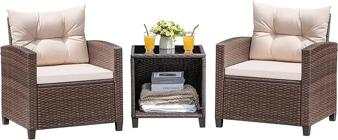 Hign-concerned Patio Furniture Set With Upgraded Comfort PE Rattan