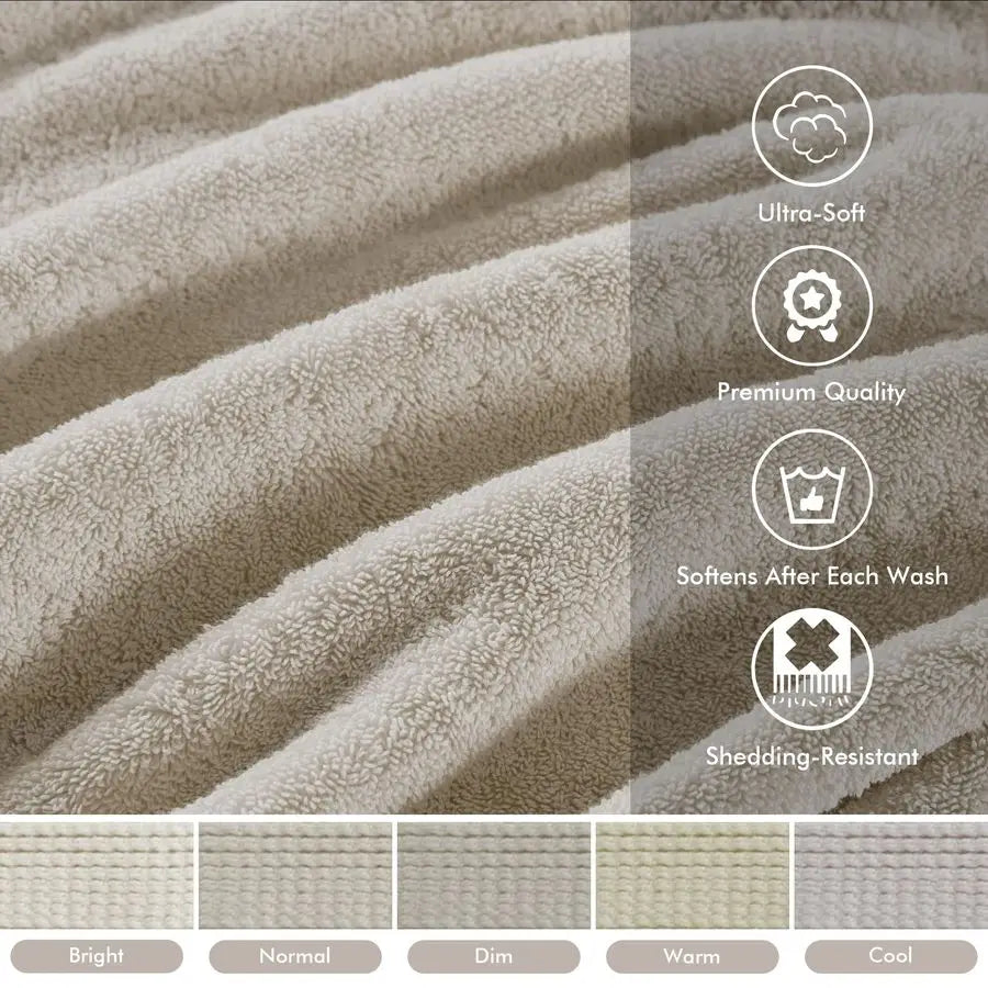 Bath Towel Set 100 Percent Cotton Highly Absorbent Everyday Use