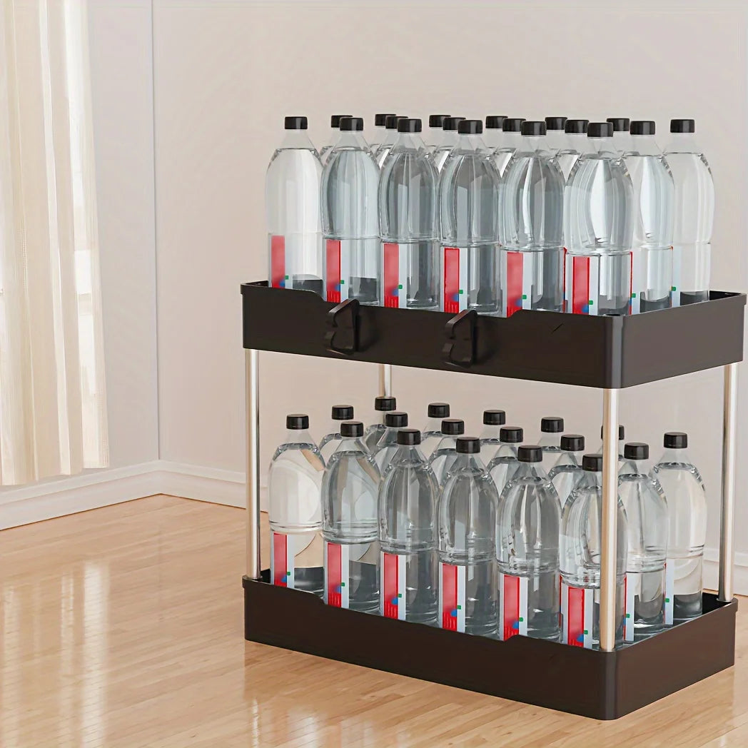 Under Sink Organizer Double-Tier Plastic Storage Rack