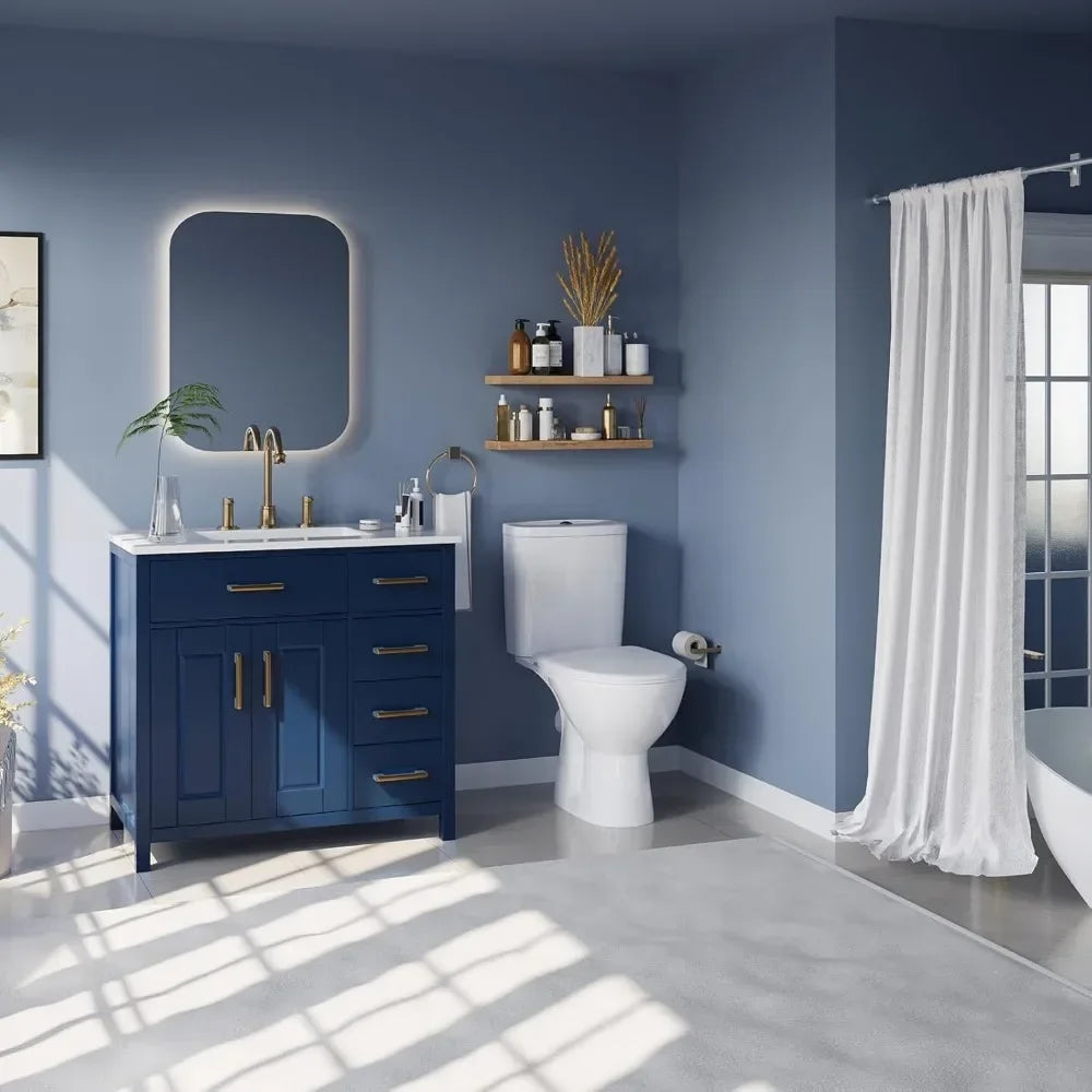 Bathroom Vanity With Undermount Sink, Solid Wood Frame