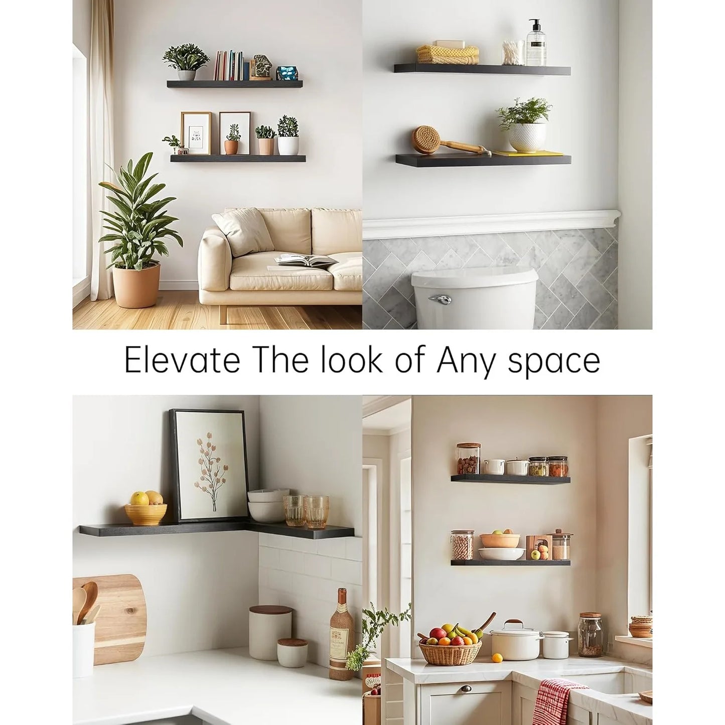 Floating Shelves Rustic Wood Wall Mounted Modern Design