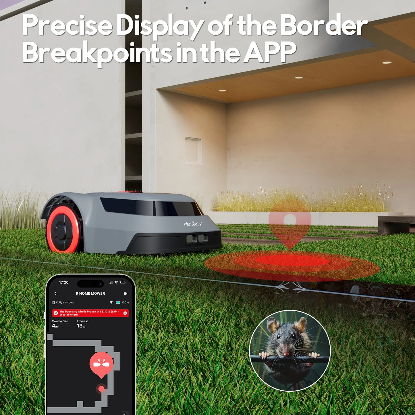 Redkey Robotic Lawn Mower With C-TOF Technology And App Control