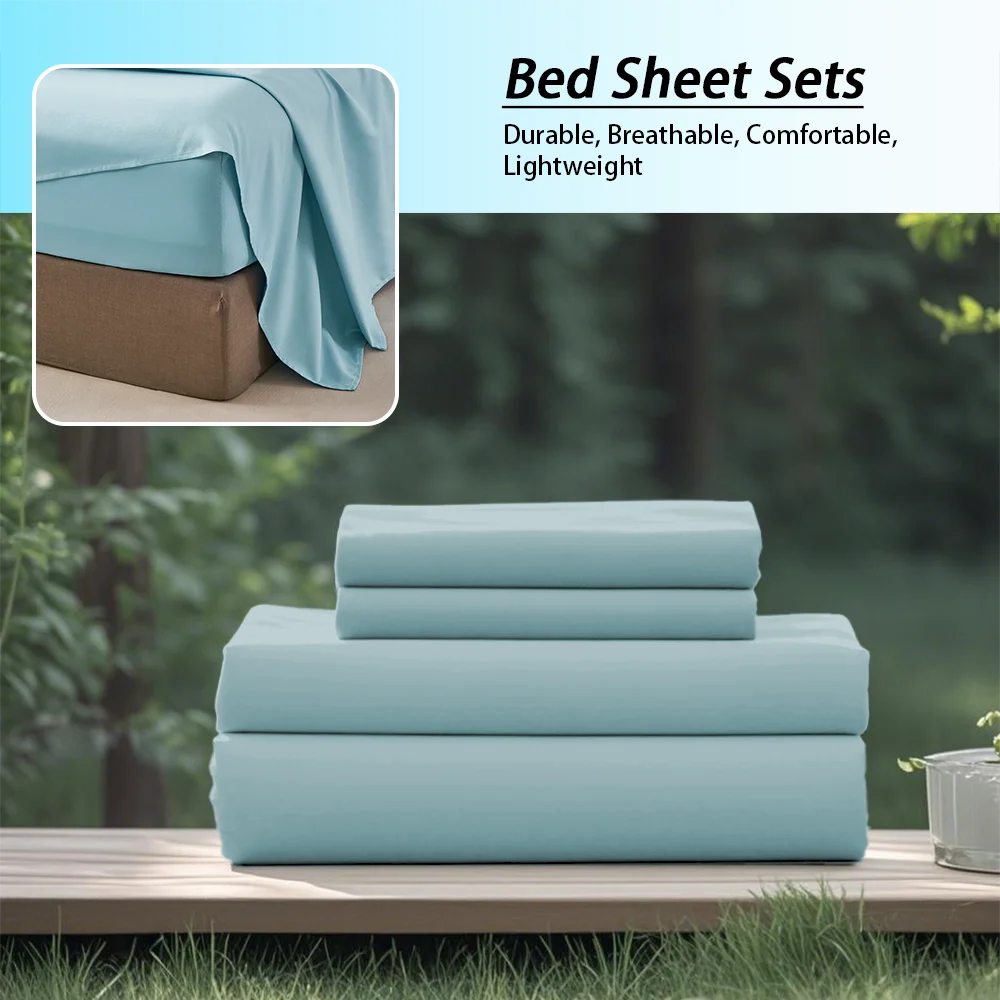 Bedding Set Microfiber Soft Solid Color for All Seasons