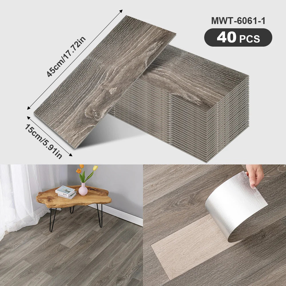 Self-Adhesive Wood Grain Strips Peel-and-Stick Wall Decals