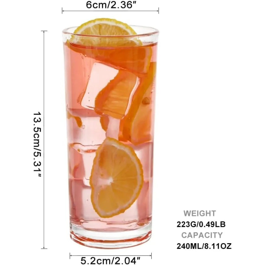 NONEDrinkware 24-Pack Tall Clear Glasses For Cocktails