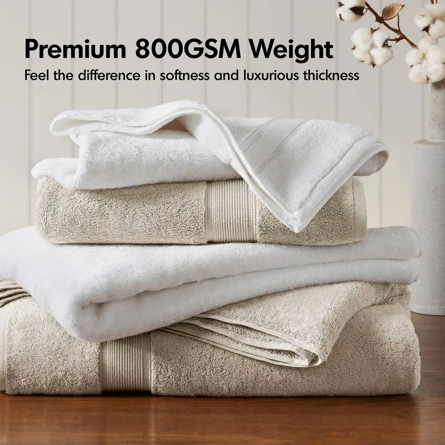 Bath Towel Set 100 Percent Cotton Highly Absorbent Everyday Use